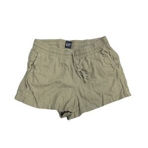 Gap Linen Blend Easy Shorts Pockets Elastic Waist Drawstring Size Large Casual